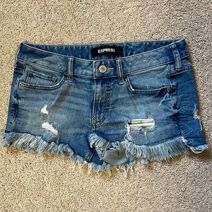 Express Jean shorts, low rise and stretch. Size 2